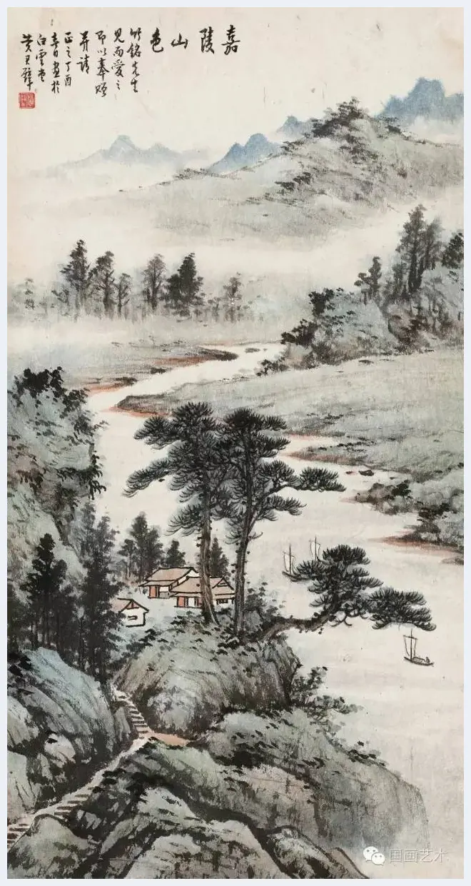 黄君璧“云水法”山水画精品欣赏 | 美术百科