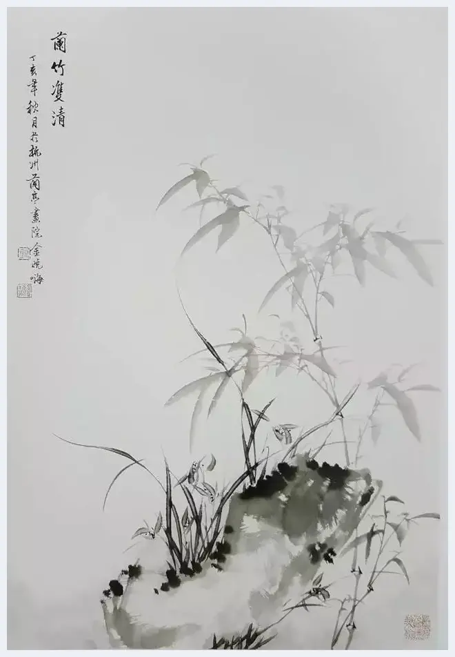 当代著名画家金晓海笔下的竹，千姿百态，禅意十足 | 艺术科普