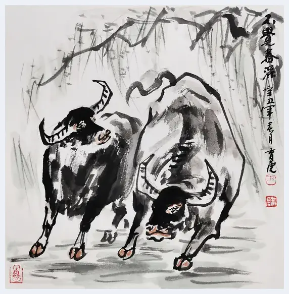 牛年牛画：当代画家尹育虎作品赏析 | 美术教学