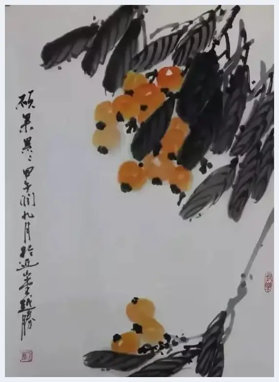 评画家刘越胜扇面画《硕果累累》系列作品 | 艺术美文