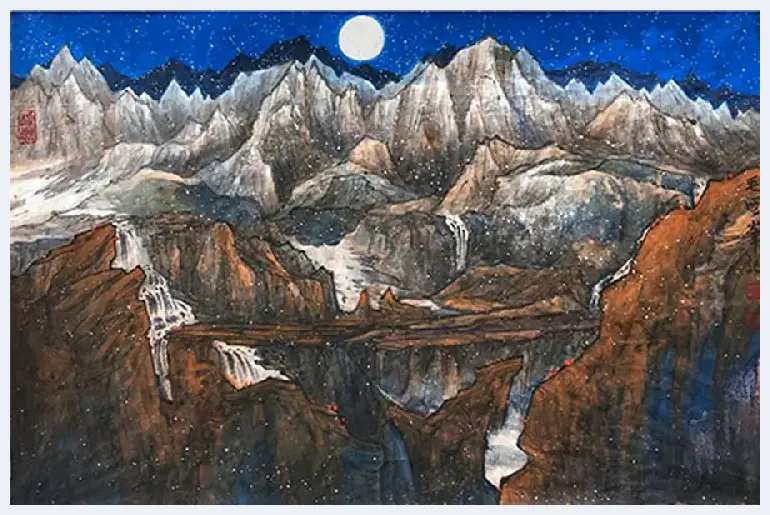 华滋厚实，瑰丽奇峻:品读毛雪峰的重彩山水画 | 美术理论