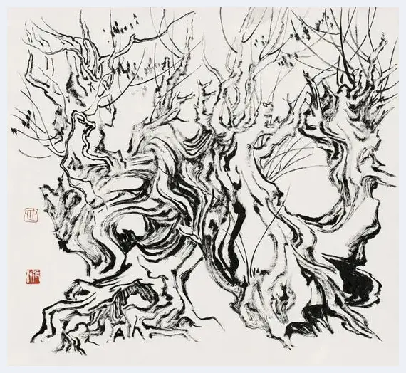 张仃焦墨画“离骚”——读《巨木赞》 | 美术学术