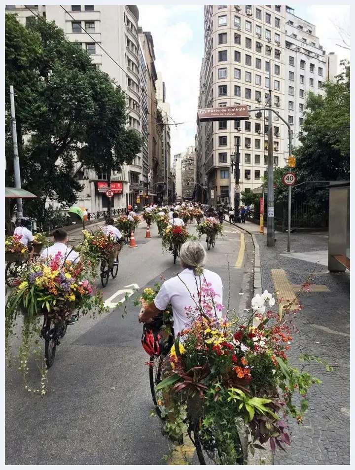  行为艺术与装置艺术 圣保罗大街上的鲜花自行车队 | 美术品欣赏